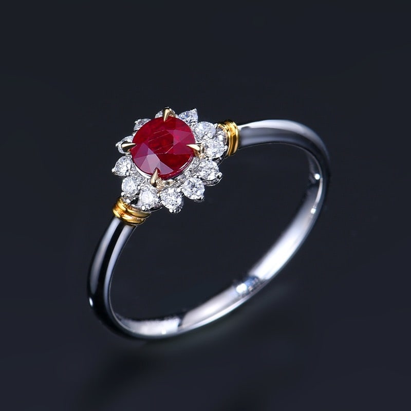 14K GOLD 0.50 CTW NATURAL RUBY and DIAMOND RING - 4