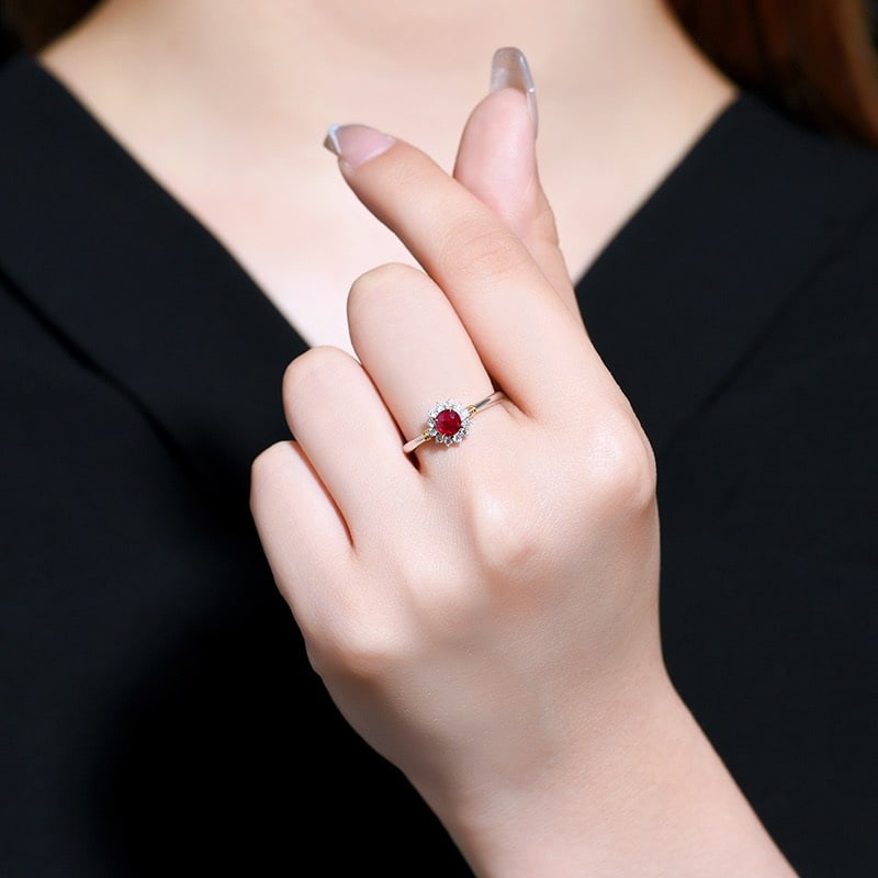 14K GOLD 0.50 CTW NATURAL RUBY and DIAMOND RING - 6