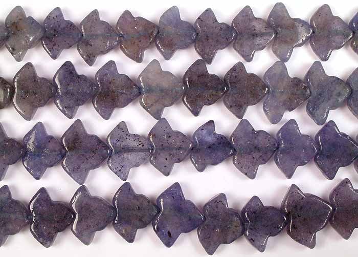Leaf-Shaped Lolite / Semi-Precious Gemstone Beads (1 of 1)