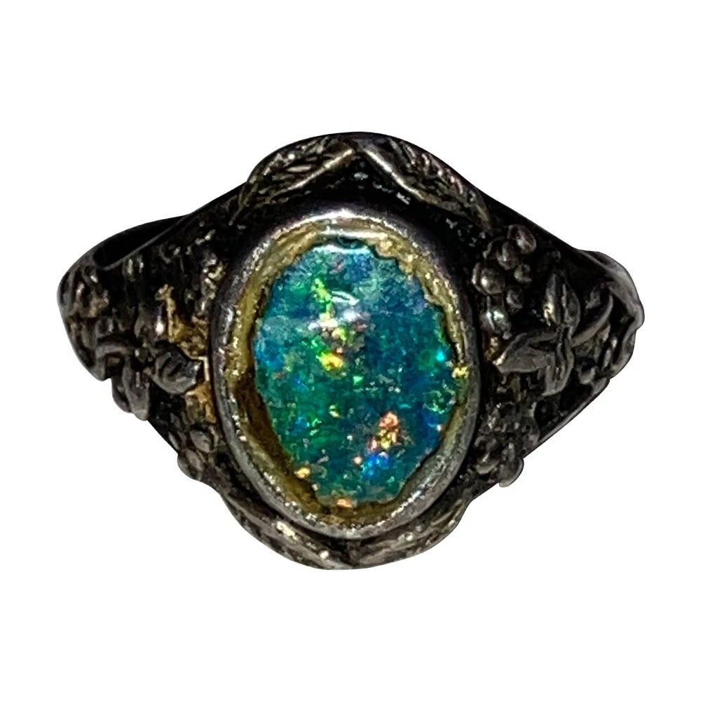 Rare Antique Artificers' Guild Sterling Silver Opal Ring Collectible (1 of 6)
