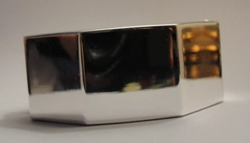Silver Tone Nut Style Clamper Bracelet Wholesale Lot of 6: Title:Silver Tone Nut Style Clamper Bracelet Wholesale Lot of 6 Description:Lot of 6 pieces. Looks like a lug nut, kind of geometric. Measures 1 1/4" wide internally 2" by 2 1/4". Reserve: $53.00