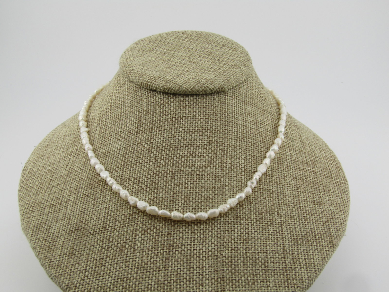 Vintage 14kt Freshwater Pearl Necklace, 16", 1980's - 5