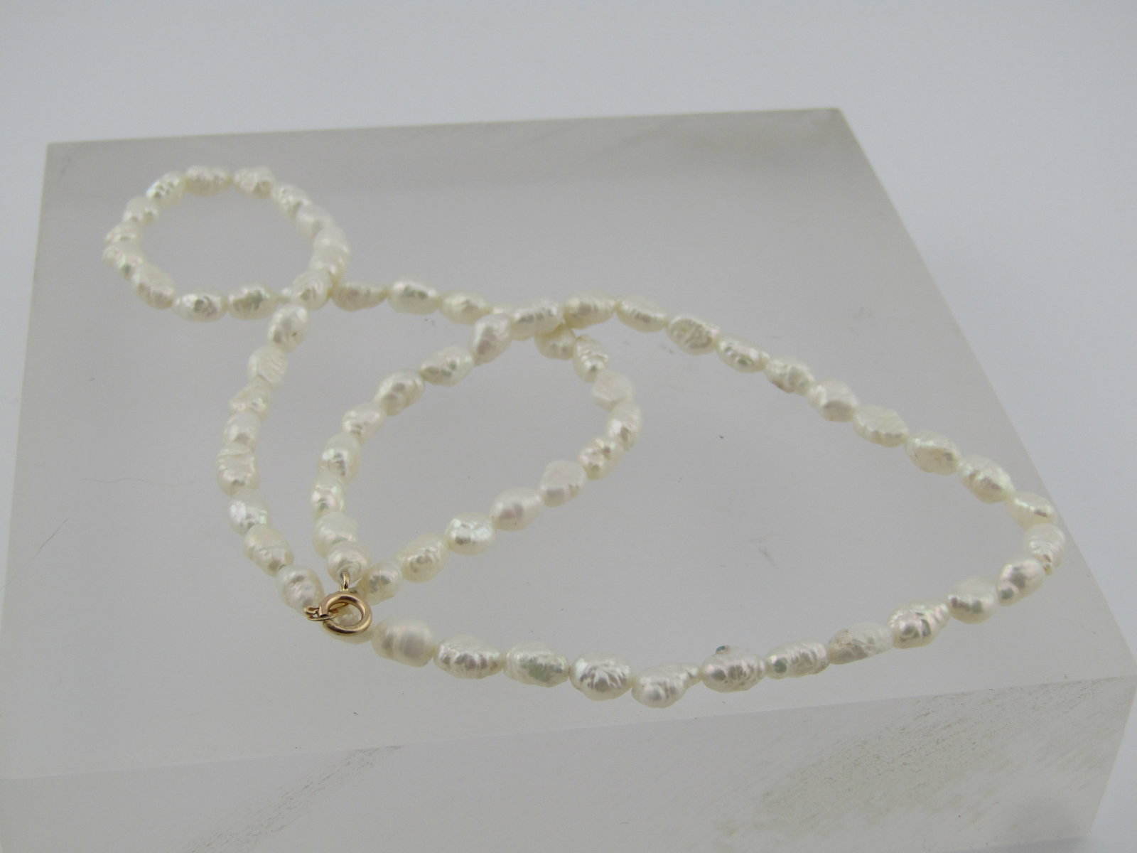 Vintage 14kt Freshwater Pearl Necklace, 16", 1980's - 6