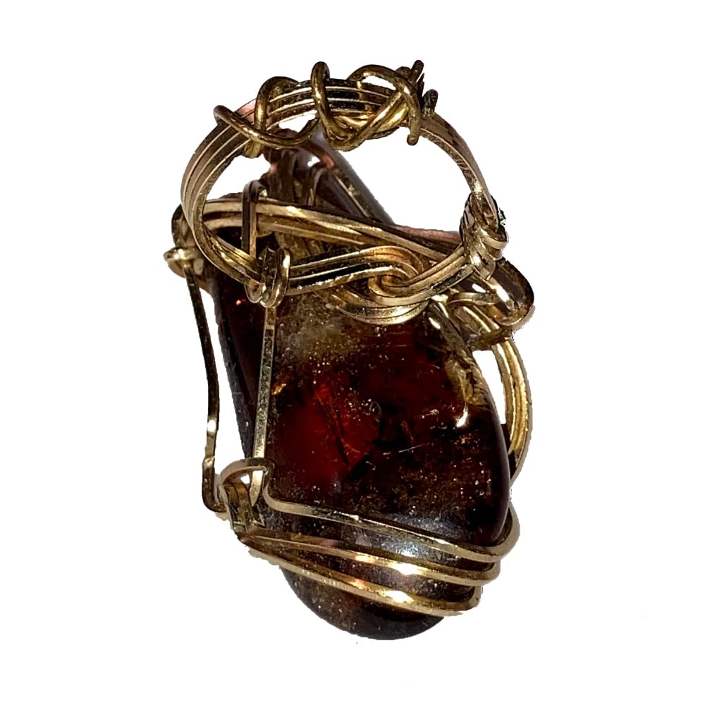Artisan Hand Made Gold Filled Tumbled Honey Citrine Cocktail Ring - 5