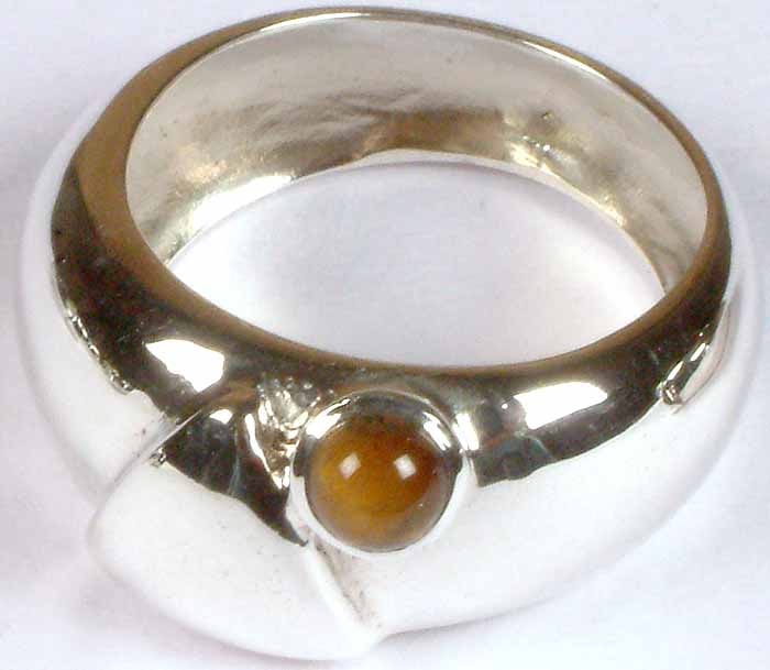 Tiger Eye Ring / Sterling Silver and Semi-Precious Stones Finger Rings (1 of 1)