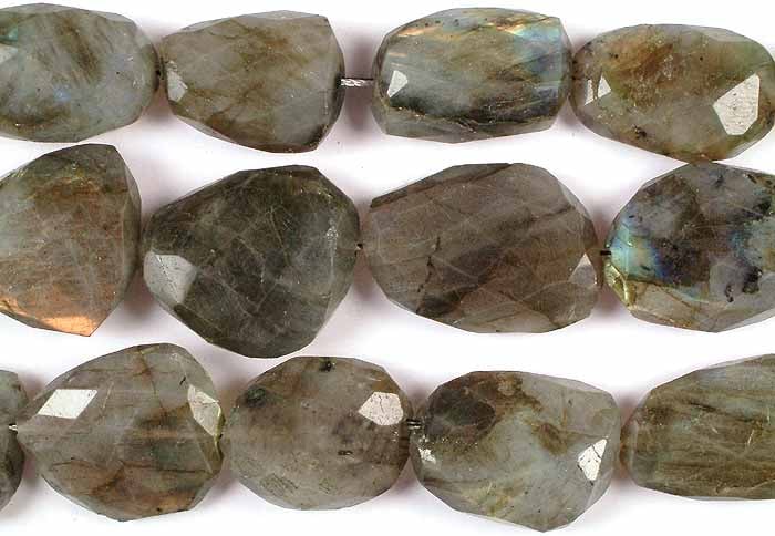 Labradorite Faceted Flat Tumbles / Gemstone Beads (1 of 1)