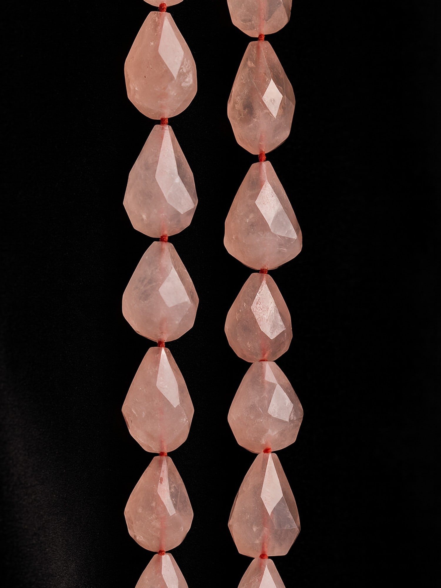 Faceted Rose Quartz Straight Drilled Drops / Semi-Precious Gemstone Beads (1 of 2)