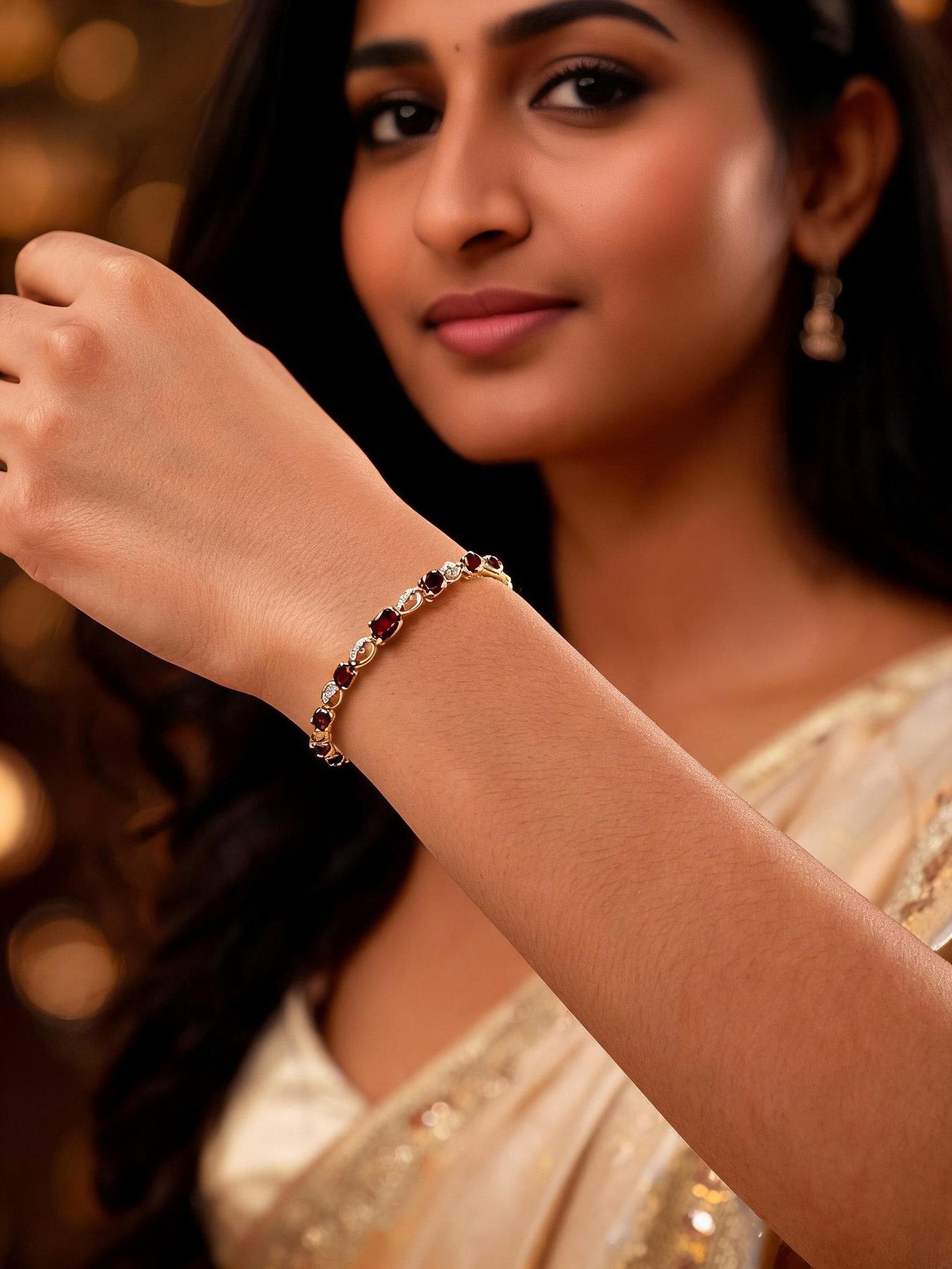 Fine Cut Garnet Gemstone Bracelet: Title: Fine Cut Garnet Gemstone Bracelet Description: itemcode : JDD67) Reserve: $92.00 Shipping: Domestic: Shipping rates are determined by destination International: Foreign shipping rates are