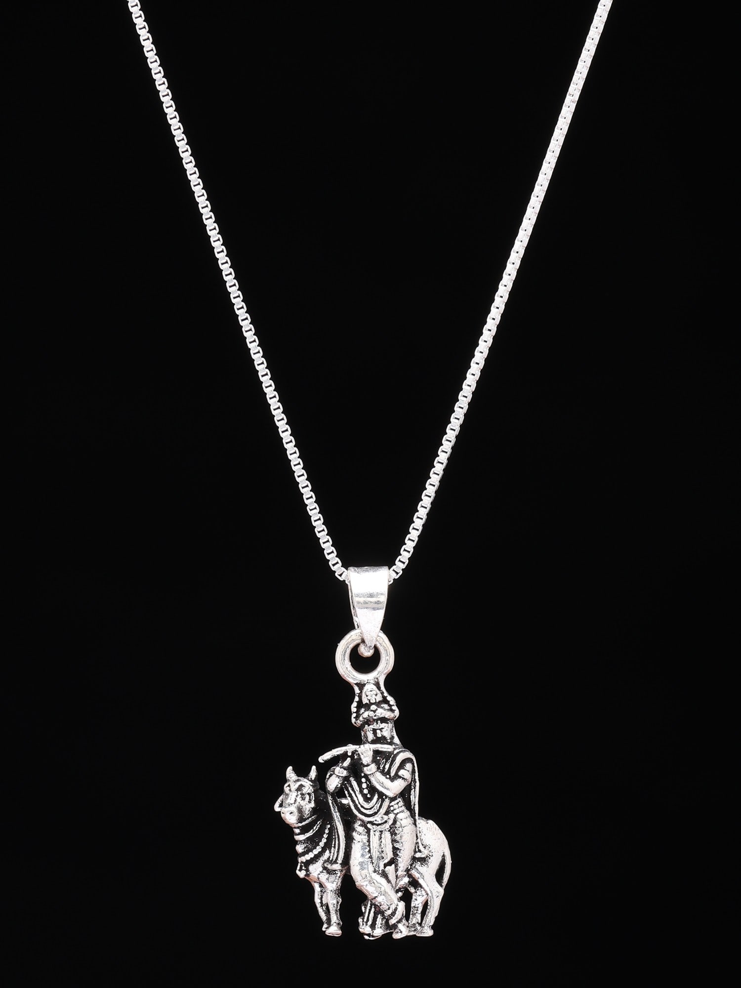 Sterling Silver Fluting Lord Krishna Pendant: Title: Sterling Silver Fluting Lord Krishna Pendant Description: itemcode : JE90) Reserve: $70.00 Shipping: Domestic: Shipping rates are determined by destination International: Foreign shipping