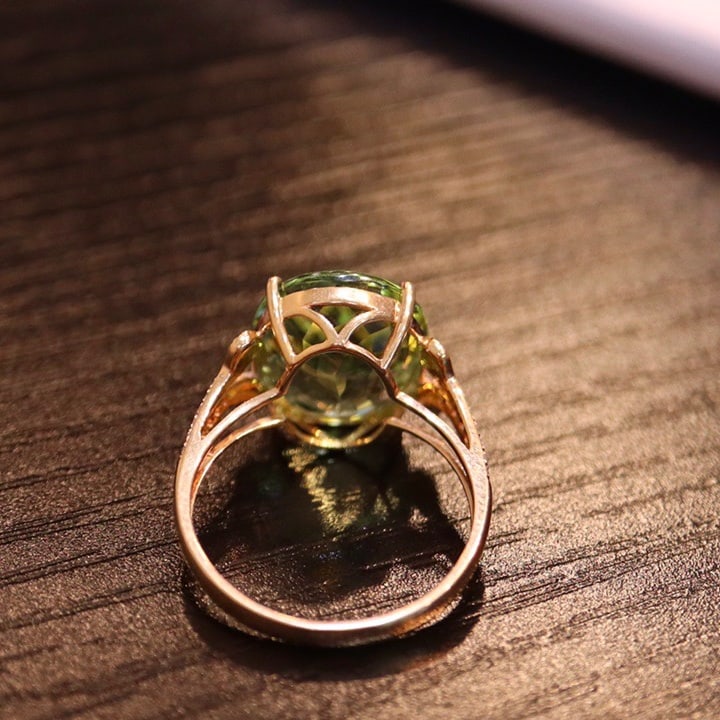 14K GOLD 7.9 CT NATURAL TOURMALINE and DIAMOND RING - 5
