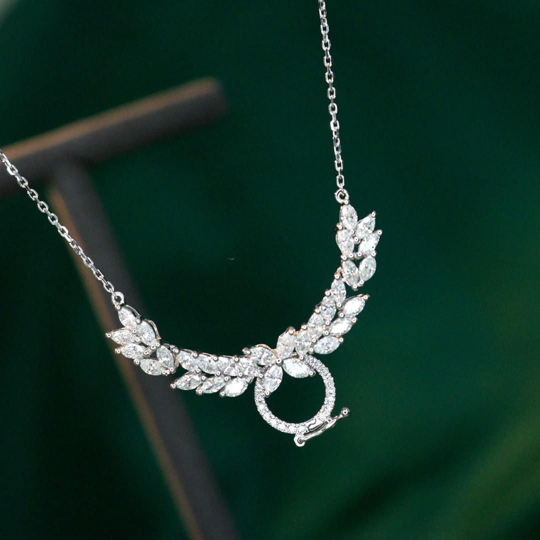 14K GOLD 1.5 CT NATURAL H DIAMOND NECKLACE - 2