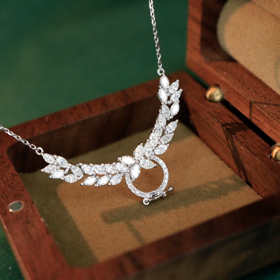 14K GOLD 1.5 CT NATURAL H DIAMOND NECKLACE - 3