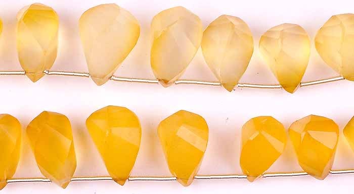 Faceted Yellow Chalcedony Twisted Briolette (1 of 1)