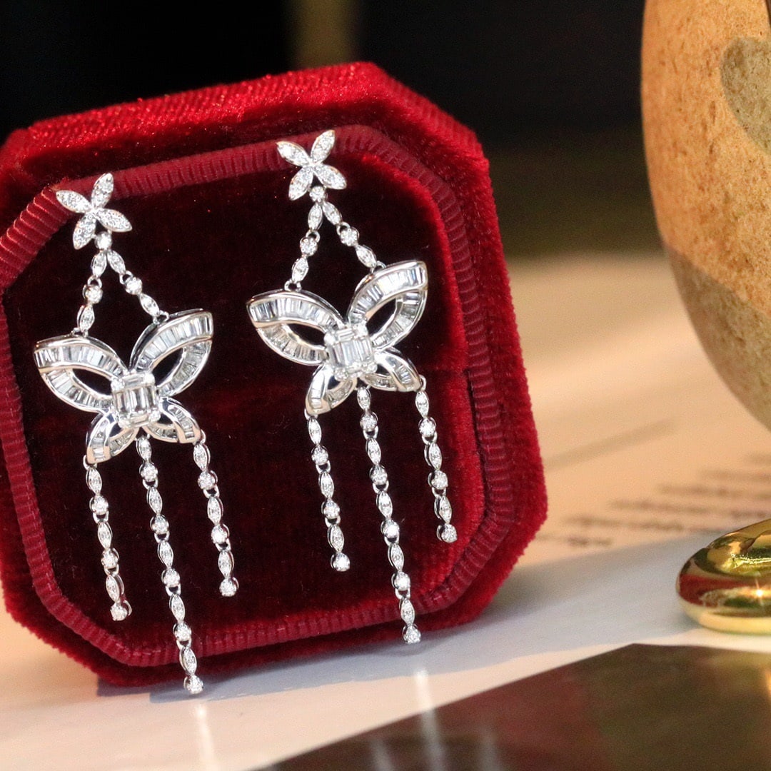 14K GOLD 1.4 CT NATURAL H DIAMOND EARRINGS - 2