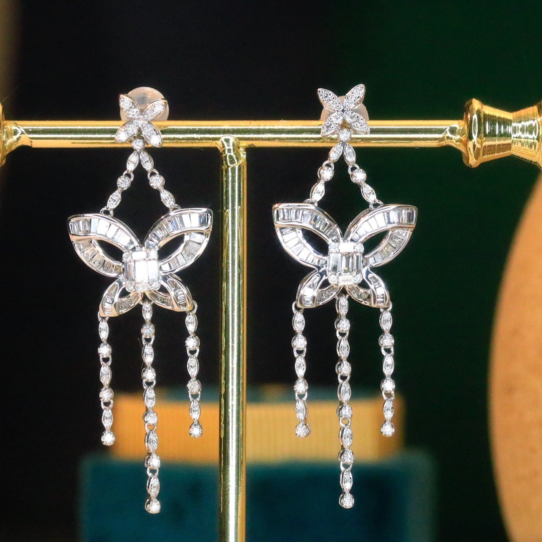 14K GOLD 1.4 CT NATURAL H DIAMOND EARRINGS - 3