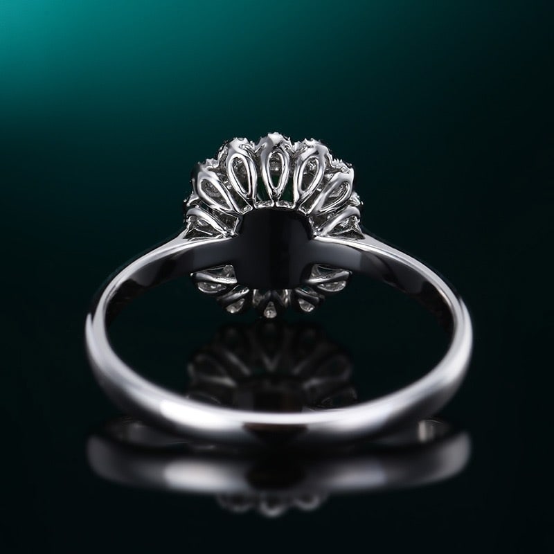 14K GOLD 0.58 CTW VIVID GREEN NATURAL EMERALD and DIAMOND RING - 5