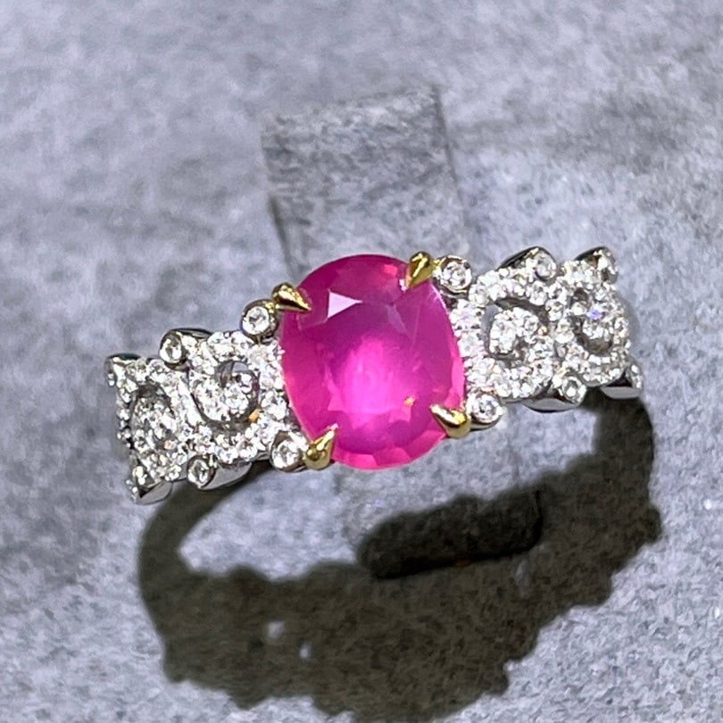 14K GOLD 1.45 CTW NATURAL SAPPHIRE and DIAMOND RING - 2