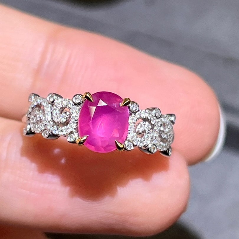14K GOLD 1.45 CTW NATURAL SAPPHIRE and DIAMOND RING - 3