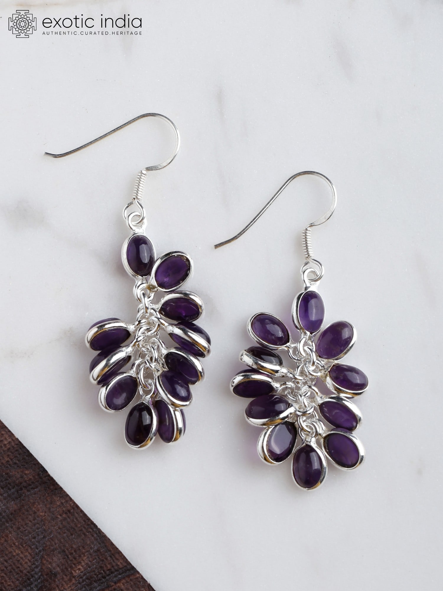 Amethyst Gemstone Bunch Earrings: Title: Amethyst Gemstone Bunch Earrings Description: itemcode : JEH32) Reserve: $81.00 Shipping: Domestic: Shipping rates are determined by destination International: Foreign shipping rates are