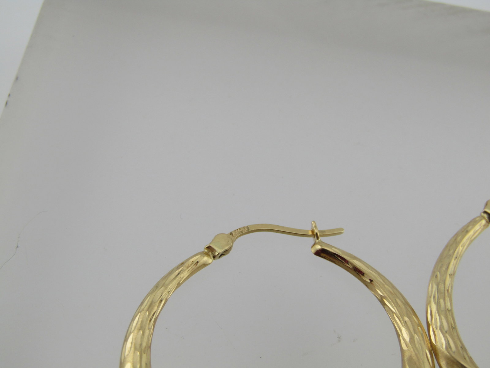 Vintage 14kt Hoop Earrings, Pierces, Signed, 1980's-1990's - 4