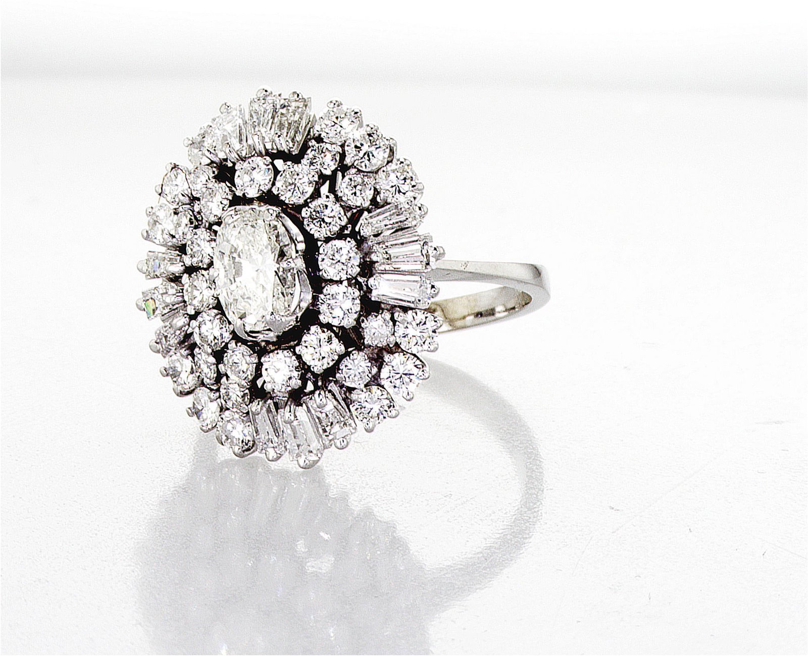 3.20cttw Natural Diamond and Natural Diamond Ring 14K White Gold 6.11 gr (1 of 8)