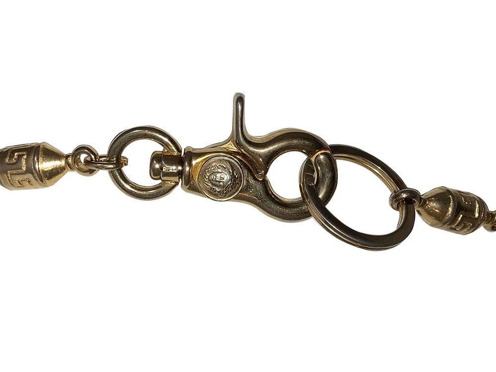 Versace Goldtone Medusa Greek Key Necklace Wallet Chain - 3