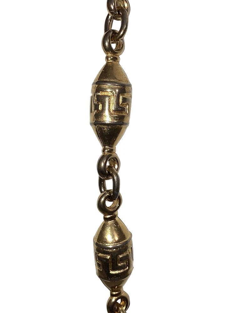 Versace Goldtone Medusa Greek Key Necklace Wallet Chain - 4