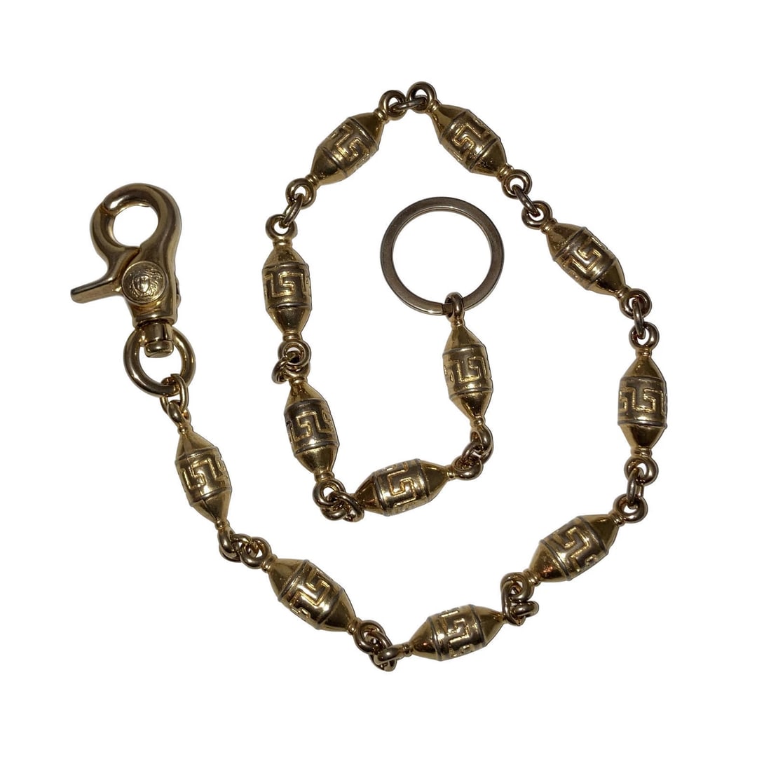Versace Goldtone Medusa Greek Key Necklace Wallet Chain - 5