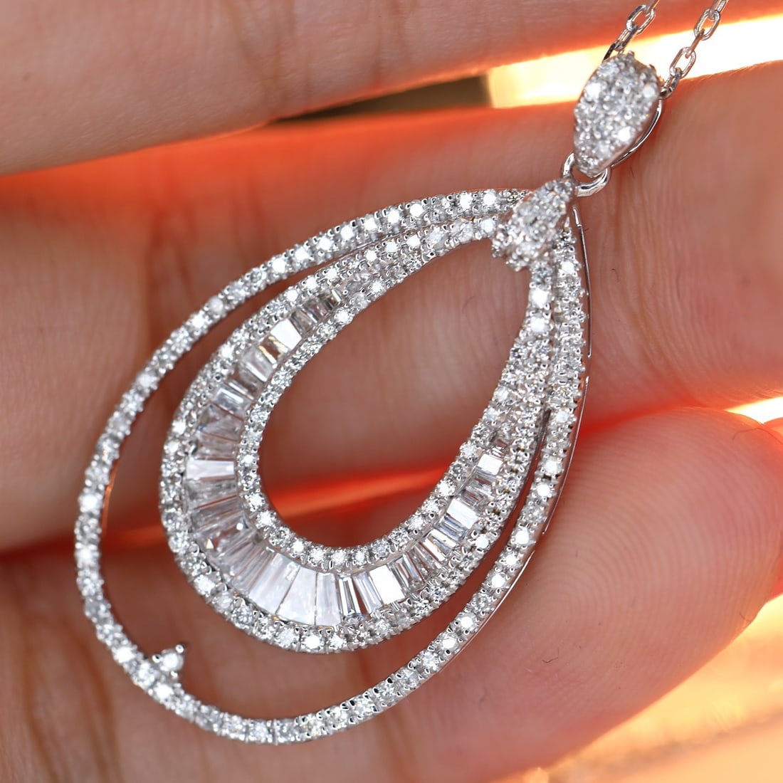 14K GOLD 0.75 CT NATURAL H DIAMOND NECKLACE - 4