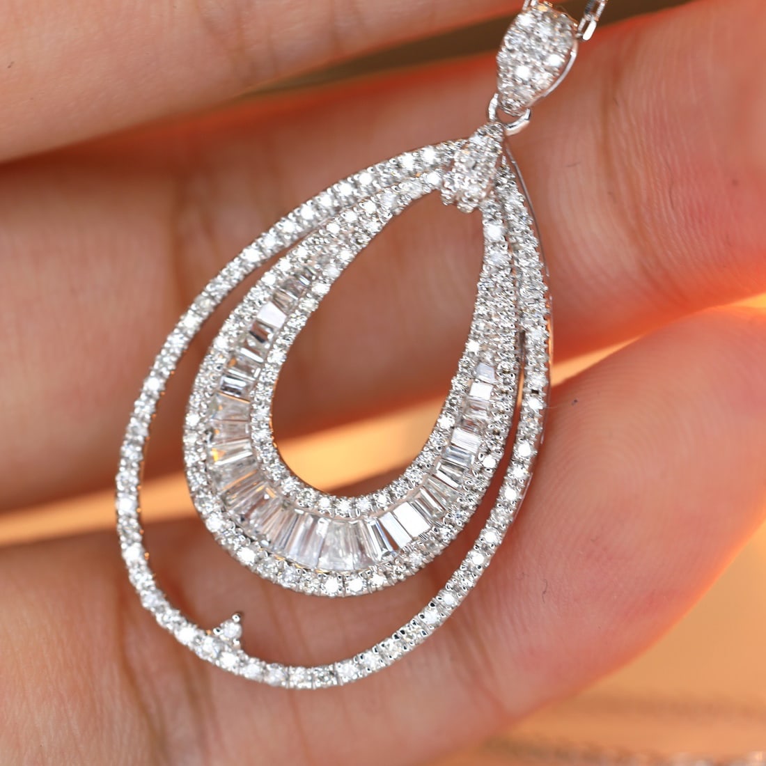 14K GOLD 0.75 CT NATURAL H DIAMOND NECKLACE - 6