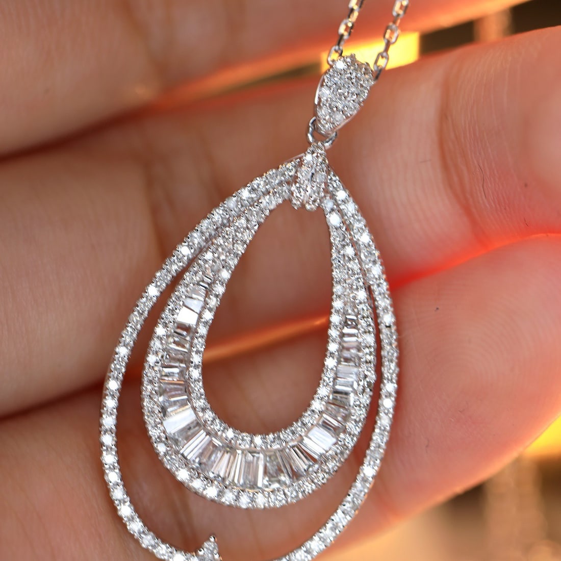 14K GOLD 0.75 CT NATURAL H DIAMOND NECKLACE - 7