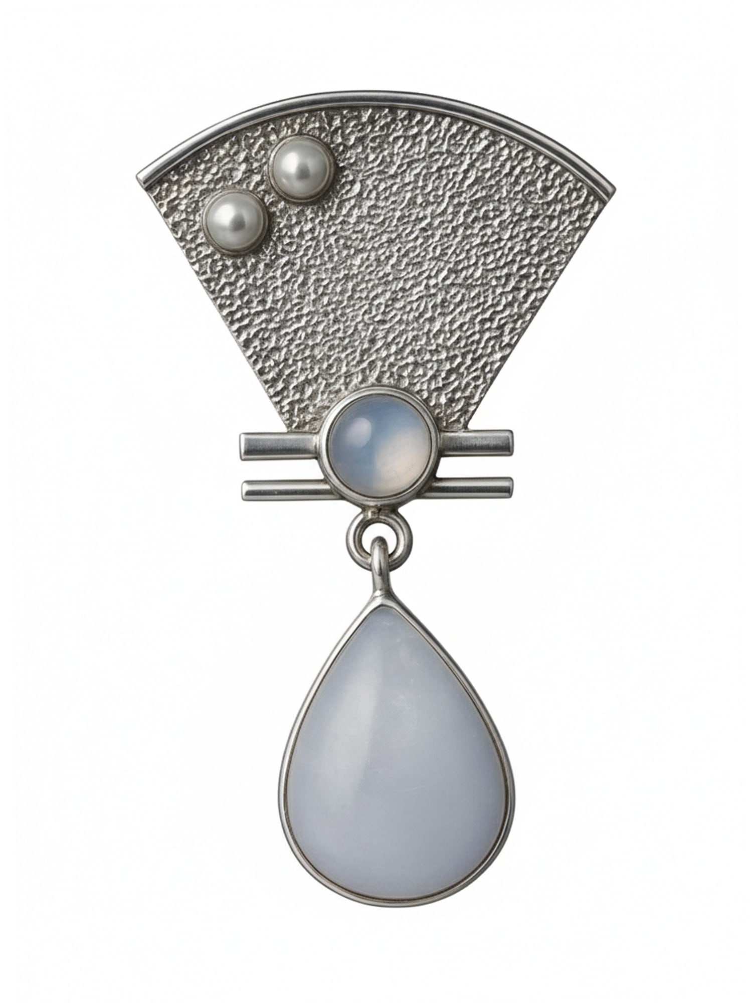 Tear-Drop Moonstone Embellished Pendant with Triangular Spacer - 2