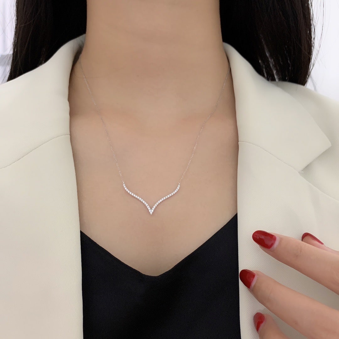 14K GOLD 0.30 CT NATURAL H DIAMOND NECKLACE - 4