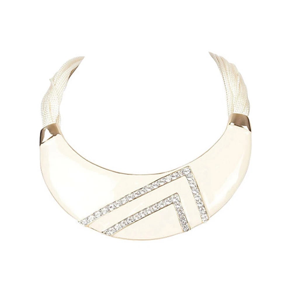 Alexis Kirk Enamel and Rhinestone Collar Necklace - 2