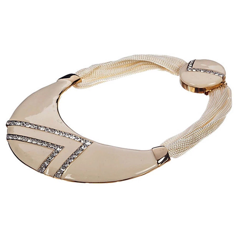 Alexis Kirk Enamel and Rhinestone Collar Necklace - 3