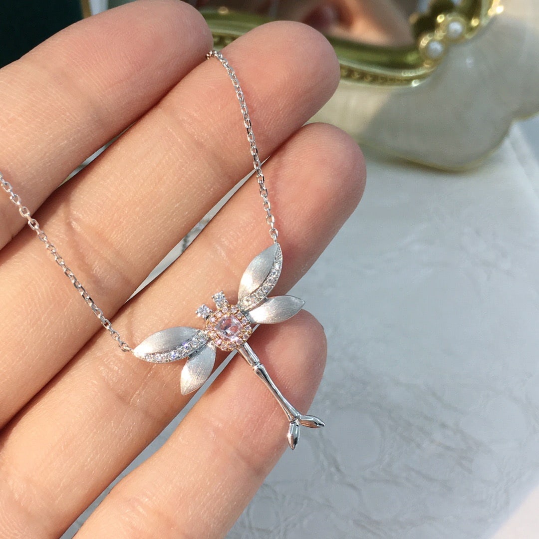 14K GOLD 0.28 CTW NATURAL PINK DIAMOND and DIAMOND NECKLACE - 2