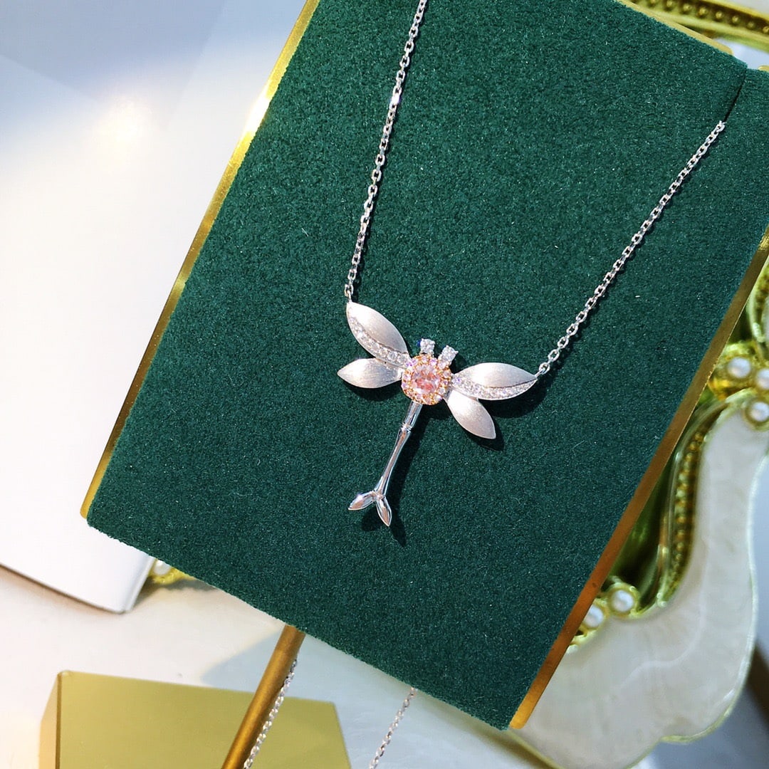 14K GOLD 0.28 CTW NATURAL PINK DIAMOND and DIAMOND NECKLACE - 5