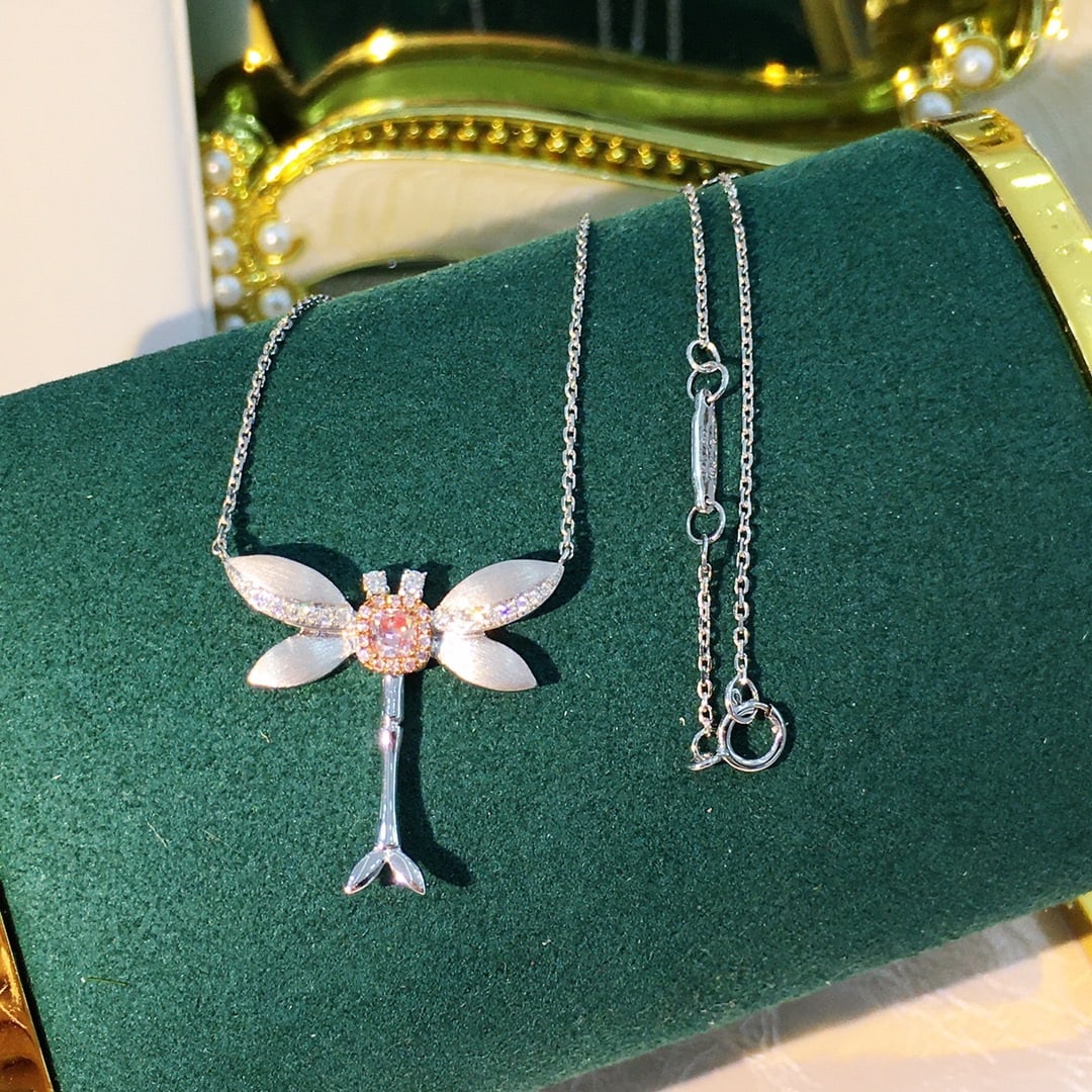 14K GOLD 0.28 CTW NATURAL PINK DIAMOND and DIAMOND NECKLACE - 6