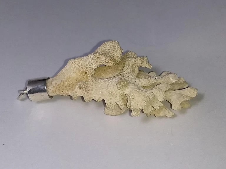 Alberto Juan Hand Made White Branch Coral Sterling Silver Pendant - 4