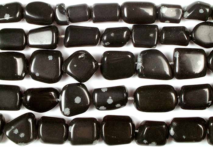 Obsidian Snow Flake Plain Tumbles / Gemstone Beads: Title: Obsidian Snow Flake Plain Tumbles / Gemstone Beads Description: These Obsidian Snow Flake Plain Tumbles offers endless possibilities for creating new and elegant jewelry designs. Their sleek an