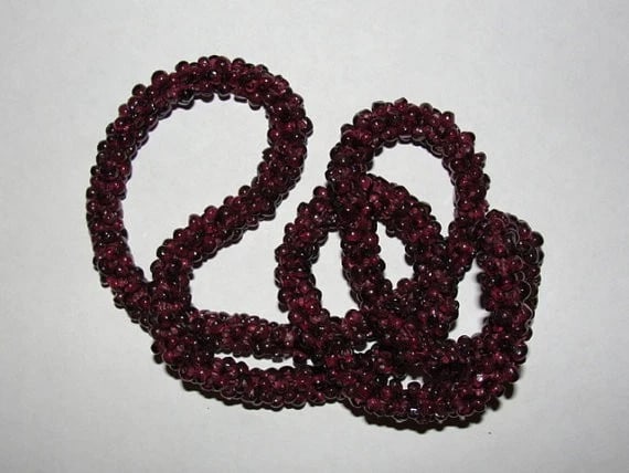 Natural Red Garnet Nugget Beaded Necklace - 2