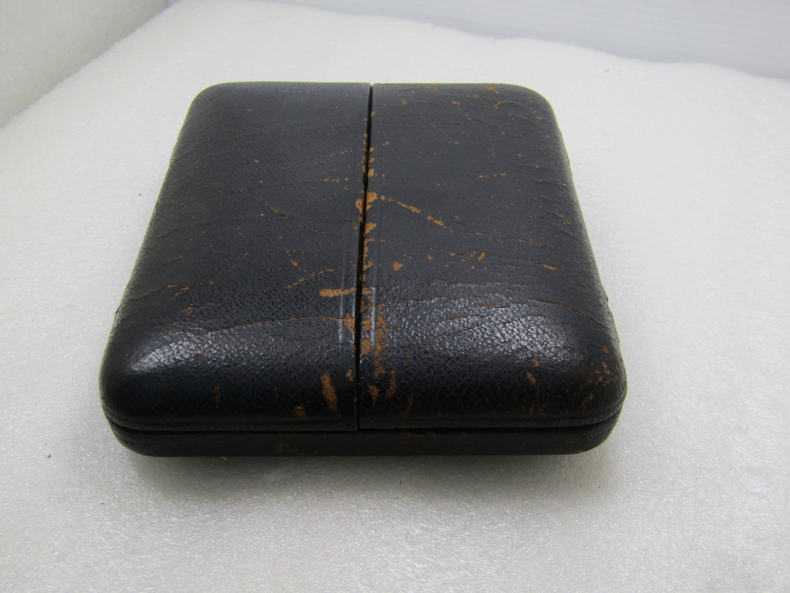 Antique Hinged Leather Easel Photo Display With Photo, 6" X 4.5". Early 1900's - 4