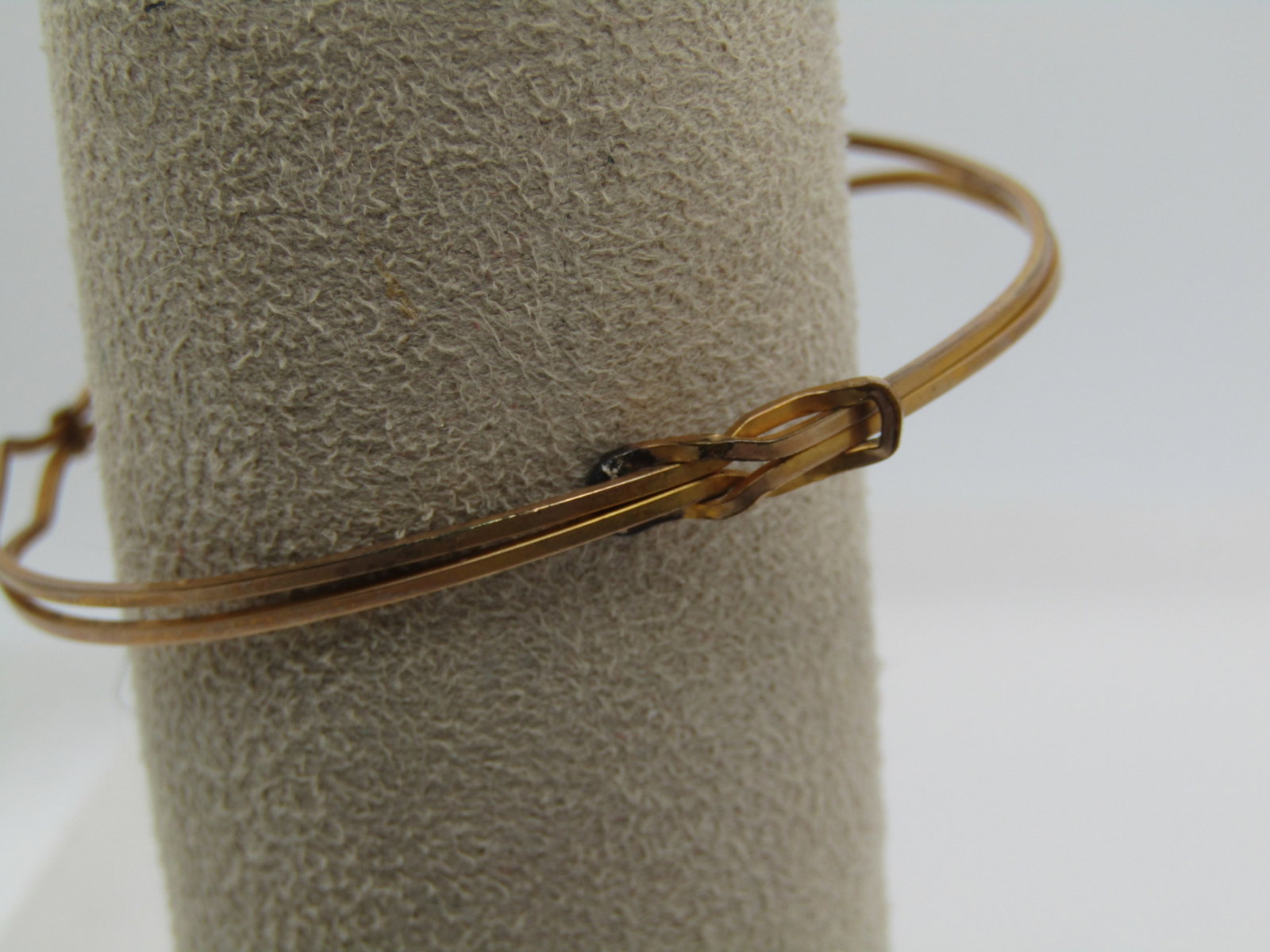 Antique 10kt G.F. Engraved E A L Bangle Bracelet, 6", With Hearts, Early 1900's - 5