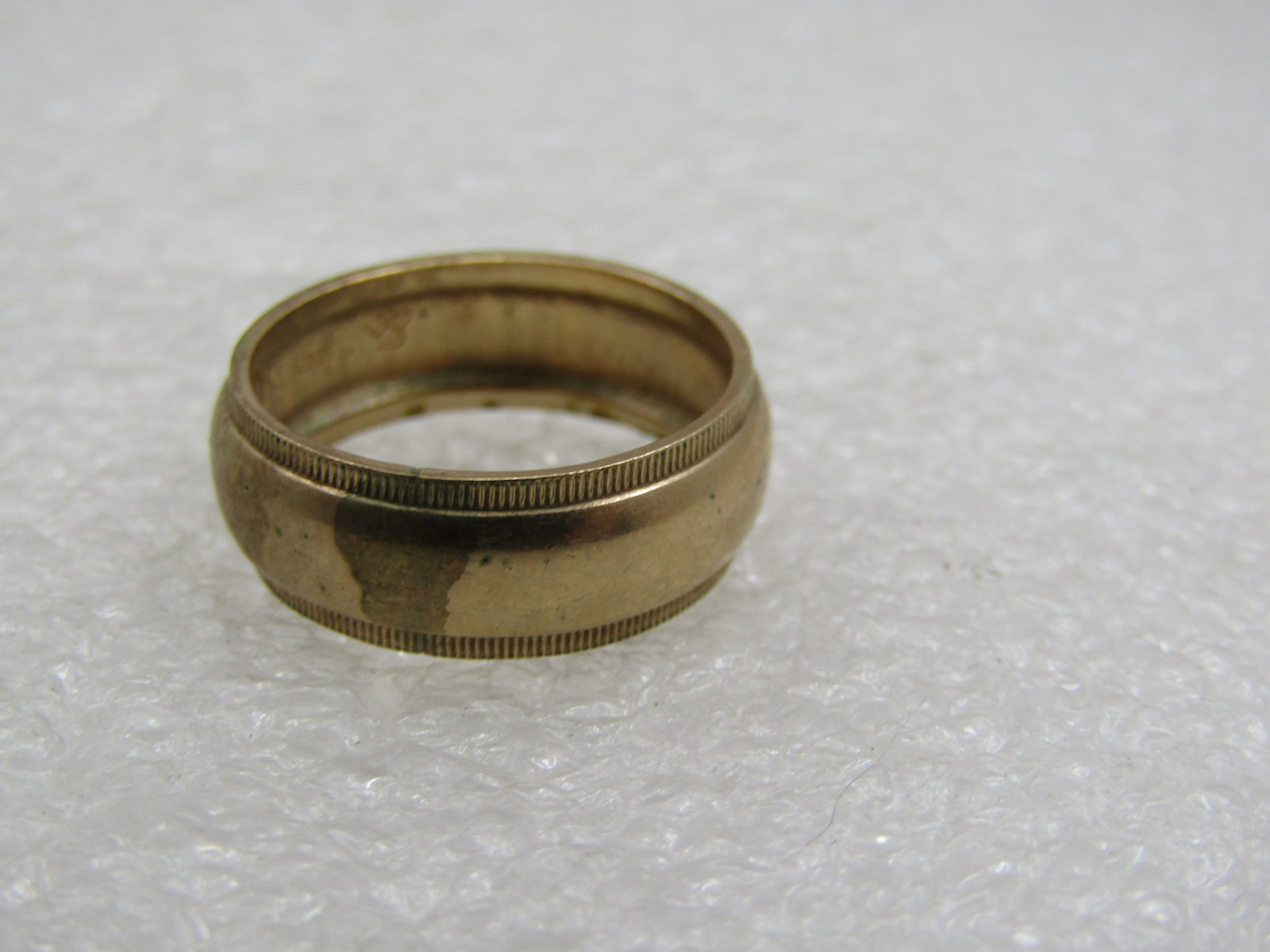 Vintage 10kt G.F. Wedding Band, Sz. 7, 7mm Wide, Signed - 5
