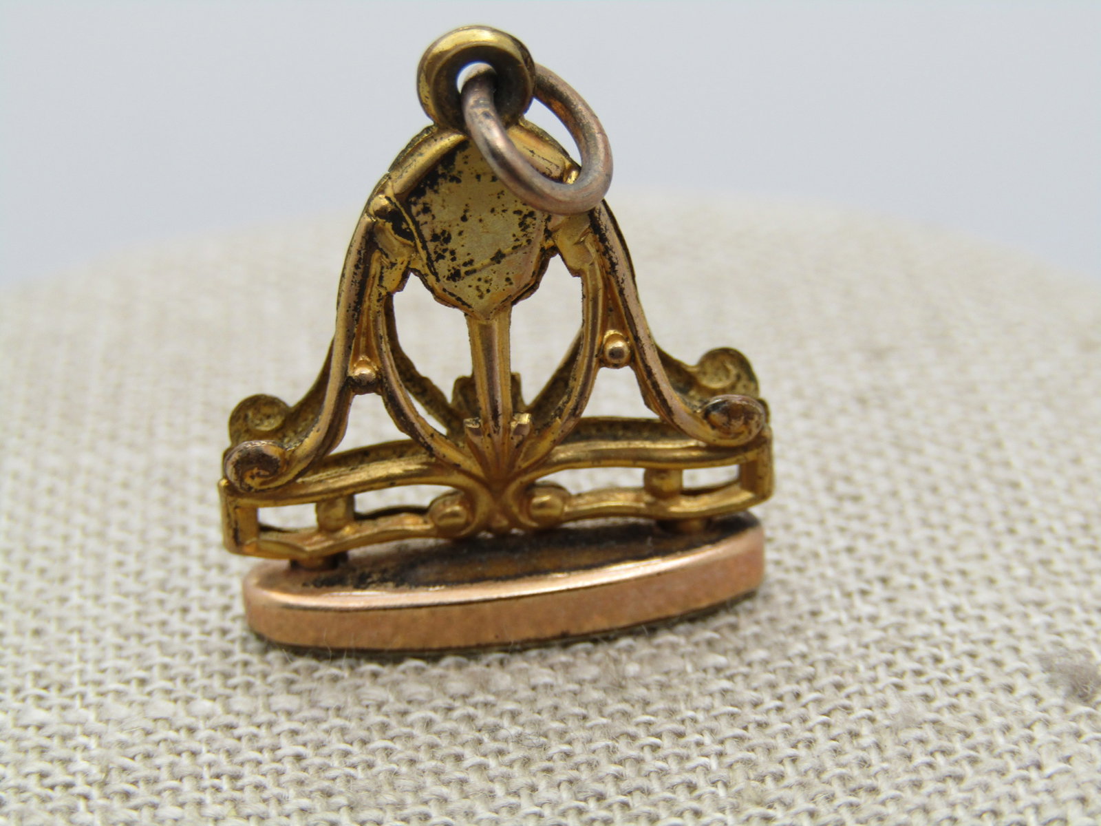Victorian 10kt G.F. Fob, Scrolled, 1", 1800's-1910 - 3