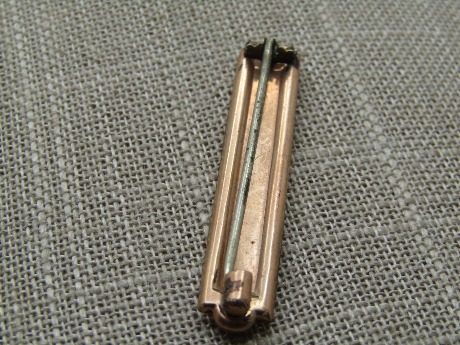 Vintage 10kt GF Bar Brooch Engraved, 1800's, C-Clasp - 4