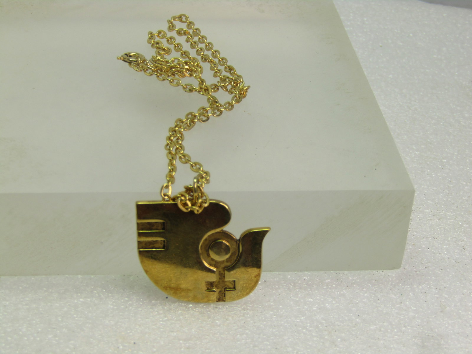Vintage Sterling Vermeil 1975 U.N. Equality N.O.W. Women's Dove Necklace, 17" - 6