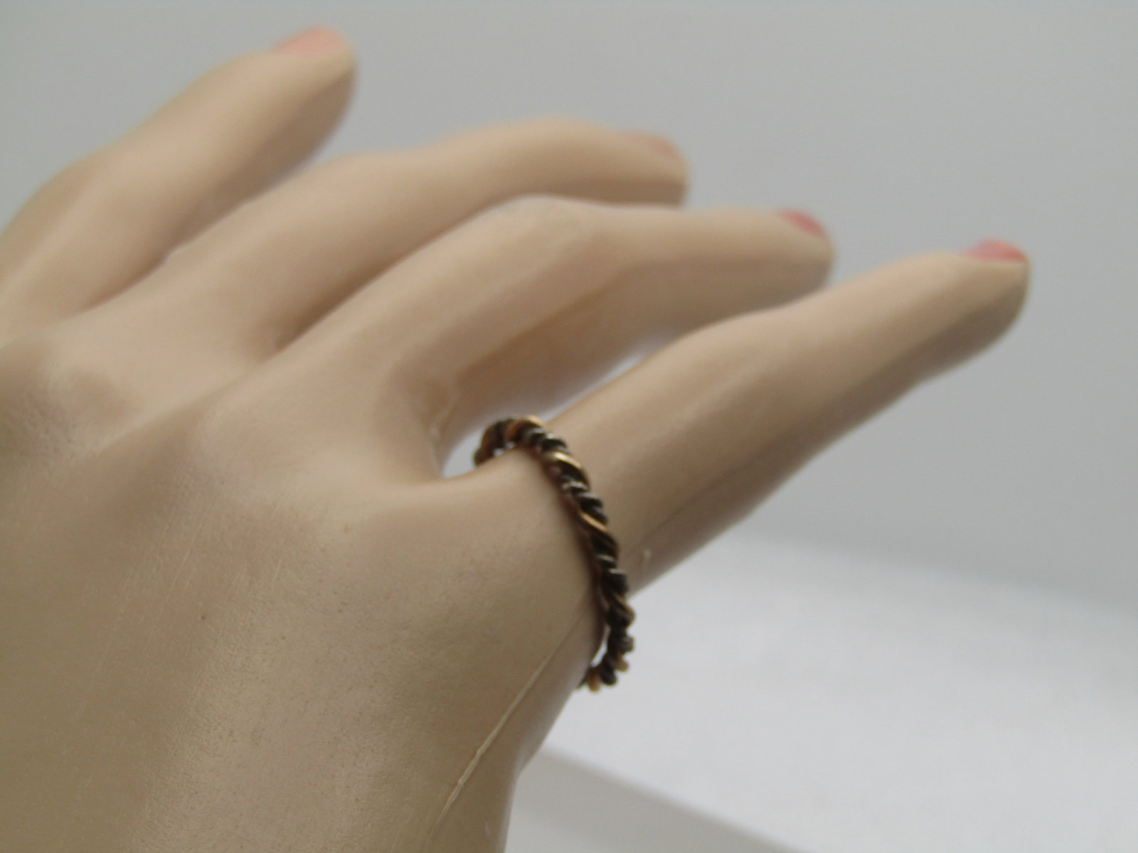 Vintage Sterling Gold Plated Twisted Ring, Sz. 7, 1960's-1970's (1 of 6)