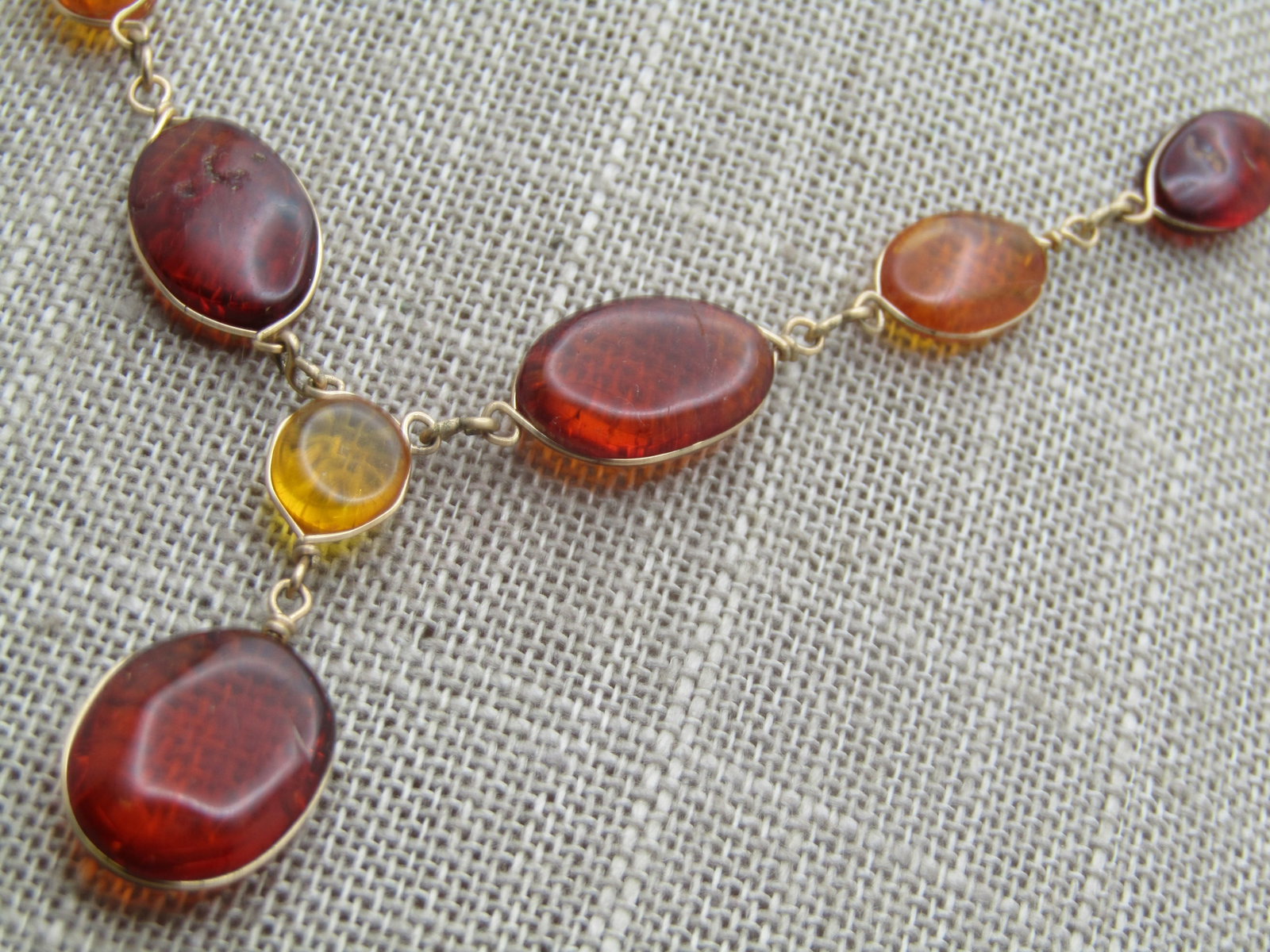 Vintage Graduated Baltic Amber Drop Necklace, 20", Honey & Cognac Amber - 4