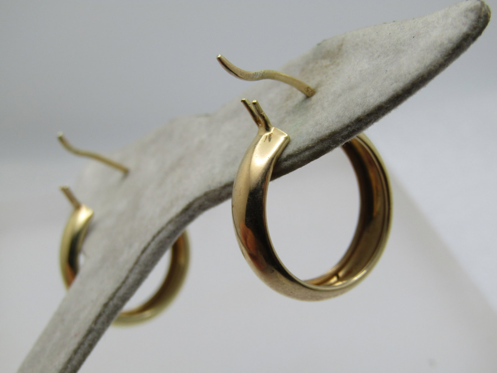 Vintage Sterling Vermeil Hoop Earrings, Pierced, 7/8", Signed, 1980's-1990's - 3
